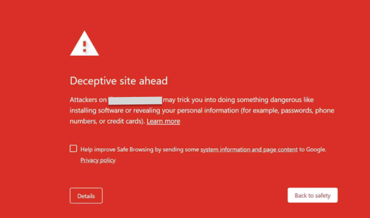 Deceptive Site ahead. Avast URL:Blacklist