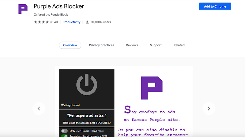 Purple Ads Blocker