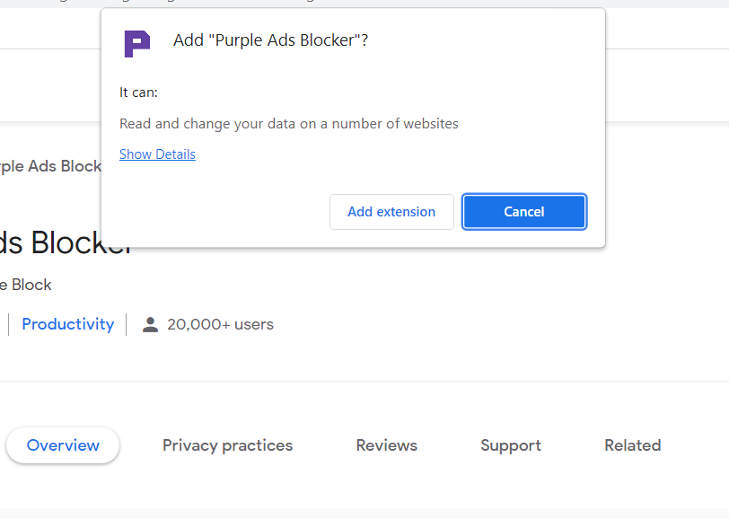 Add Purple Ads Blocker