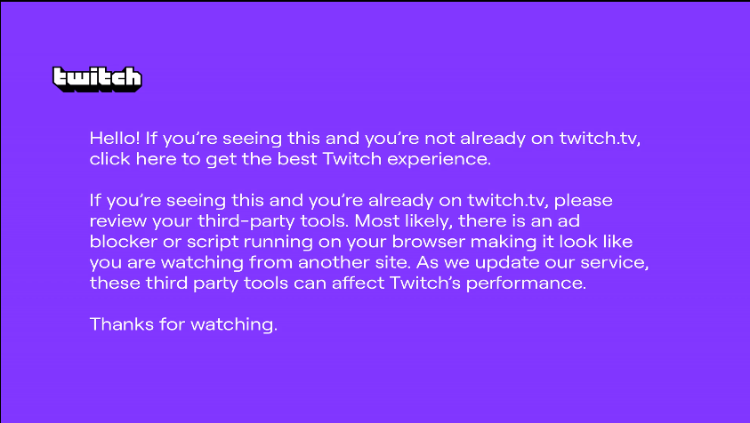 Twitch purple screen