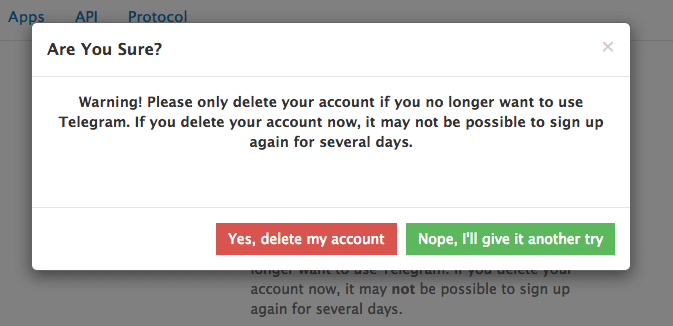 delete your Telegram account