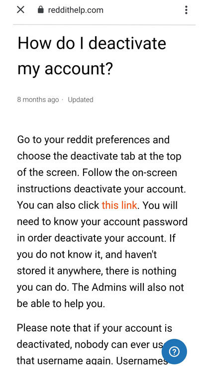 how to delete your Reddit account on mobile