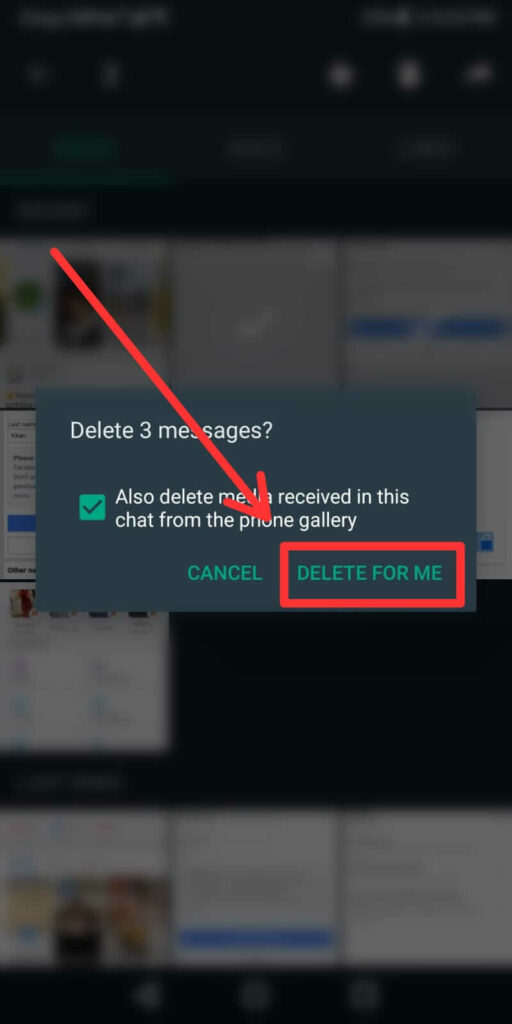 How to delete whatsapp images on mobile