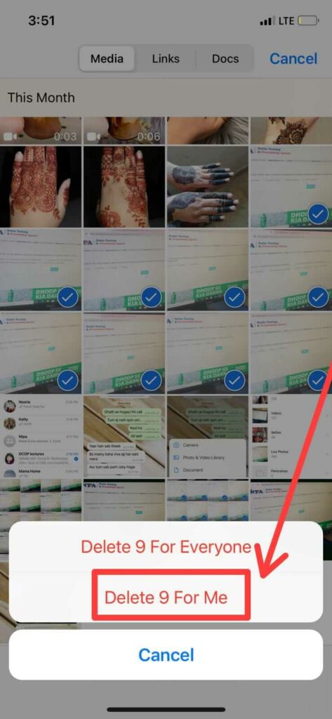 How to delete whatsapp images on mobile