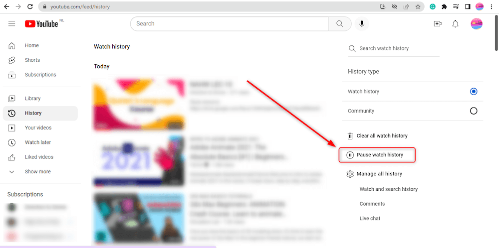 Youtube incognito mode in browser